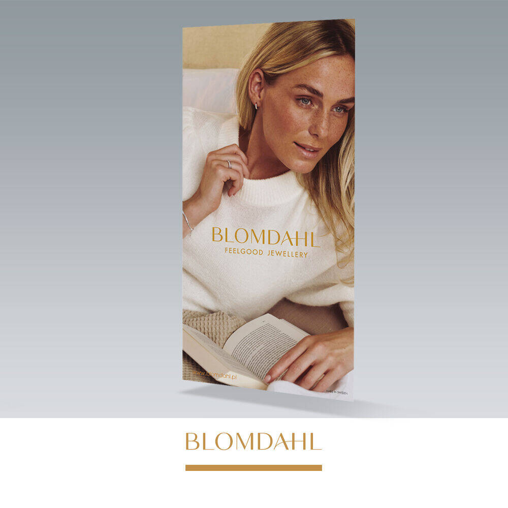 Blomdahl baner reklamowy z tkaniny, Biżuteria hipoalegriczna