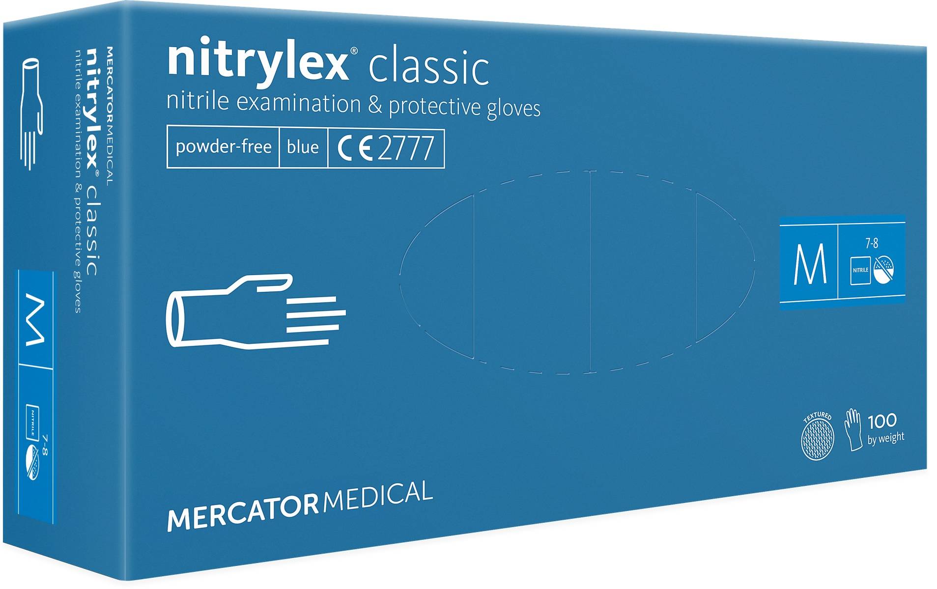 Rękawiczki rękawice nitrylowe Mercator Nitrylex classic blue txt 100szt