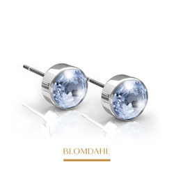 Bezel Alexandrite 5 mm earrings SFJ silver medical titanium