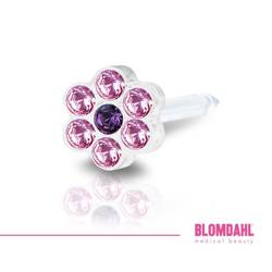 Blomdahl Daisy Light Rose/ Amethyst 5 mm ear piercing earring medical plastic