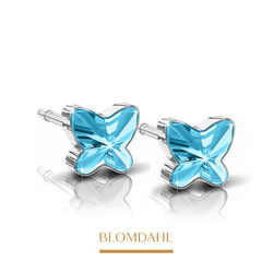 Butterfly Aquamarine 5 mm earrings SFJ medical plastic