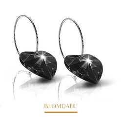 Heart Black Diamond 10 mm earrings SFJ natural medical titanium