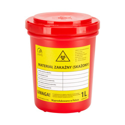 Medical waste container 1 l red