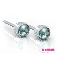 Aquamarine 4 mm earrings SFJ medical plastic
