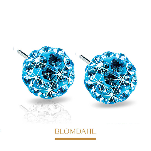 Aquamarine 6 mm earrings SFJ pure medical titanium