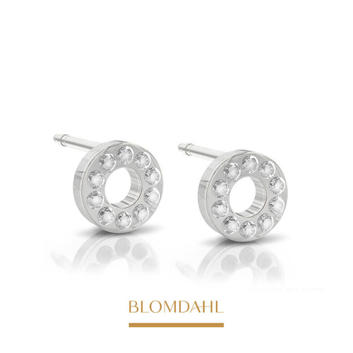 Brilliance Puck Hollow Crystal 8 mm earrings SFJ medical plastic