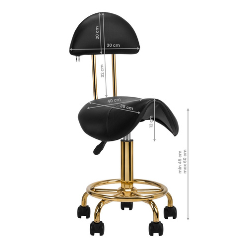 Cosmetic stool 6001-g gold-black