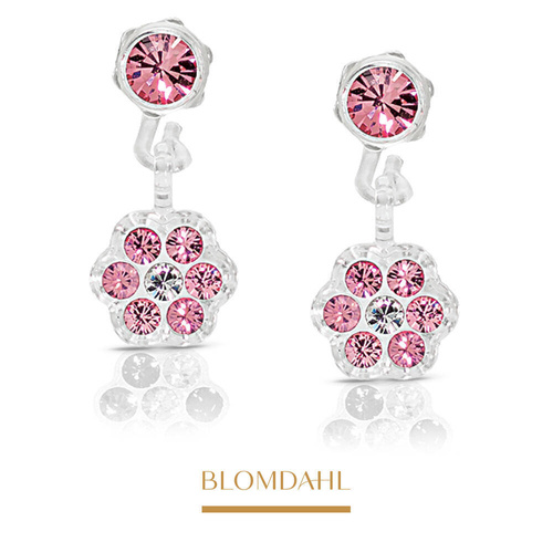 Daisy Light Rose/ Crystal 4/5 mm earrings SFJ medical plastic