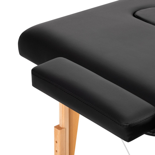 Folding massage table wooden comfort activ fizjo lux 2 segmented 190x70 black