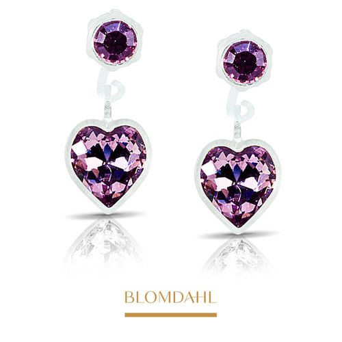 Heart Light Amethyst 4/6 mm earrings SFJ medical plastic