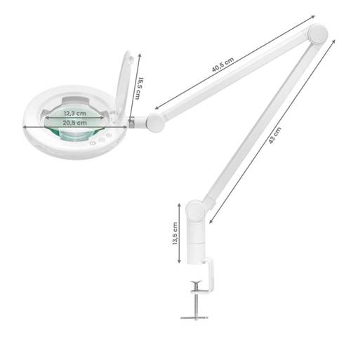 Led magnifier lamp glow 8021 for tabletop reg. light color