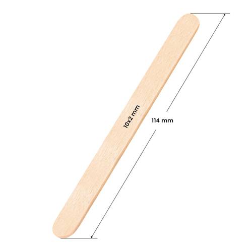 Medium wooden spatula 114 x 10 x 2 mm - 100 pieces