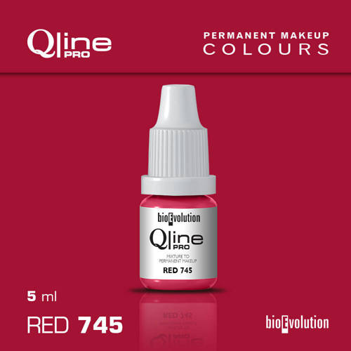 Permanent makeup pigment Bioevolution Red 745 Qline Pro 5ml 