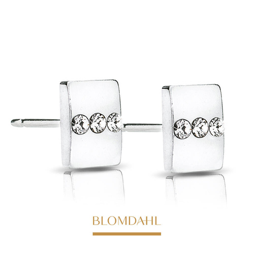 Triple Crystal 8 mm SFJ silver titanium medical earrings