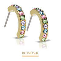 Brilliance Curved Light Fantasy 15 mm earrings SFJ gold medical titanium