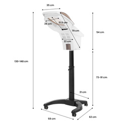 Gabbiano hairdressing sauna standing 408d white with active ozone