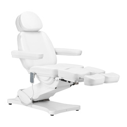 Electric cosmetic chair sillon classic 3 motors with cradle pedi white