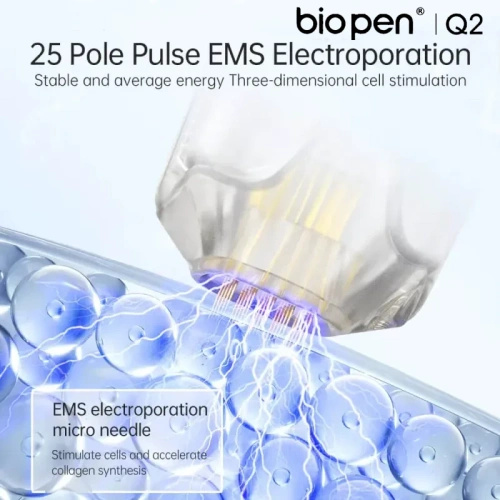 Bio Pen Q2 – dermapen 4w1 z EMS, terapią LED i mikroigłowaniem MTS + 2 kartridże