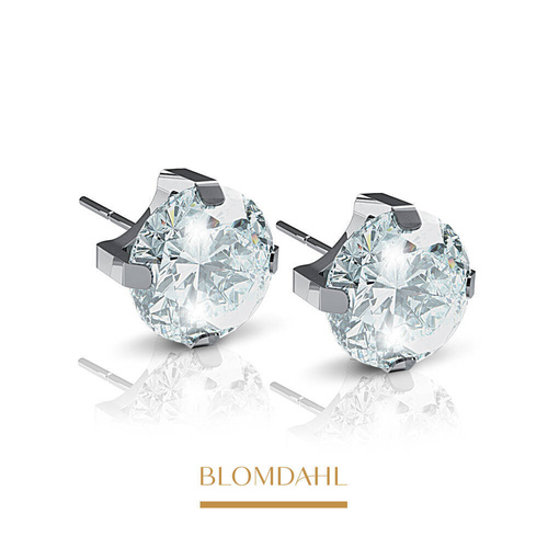 Kolczyki hipoalergiczne Tiffany CZ White 5 mm SFJ srebrny tytan medyczny