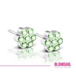 Kolczyki hipoalergiczne Daisy Peridot 5mm SFJ plastik medyczny