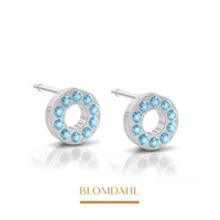 Brilliance Puck Hollow Aquamarine 8 mm earrings SFJ medical plastic