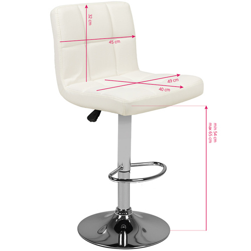 Bar hocker m06 quilted adjustable white