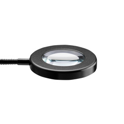 Led snake ring desk magnifier lamp black
