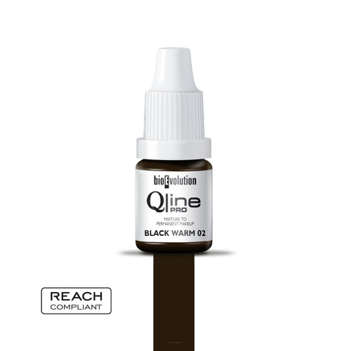Pigment do makijażu permanentnego do kresek Bioevolution Black Warm 02 Qline Pro 5ml 
