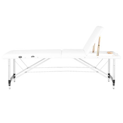 Folding massage table aluminum comfort activ fizjo 3 segment white