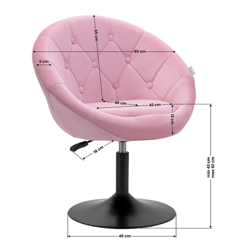 4rico swivel chair qs-bl12b velvet pink
