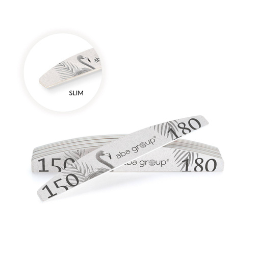50xSLIM - Cienki pilnik do paznokci  PÓŁKSIĘŻYC 150/180 szary -Aba Group
