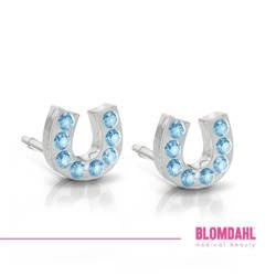 Brilliance Horseshoe Aquamarine 7 mm earrings SFJ medical plastic
