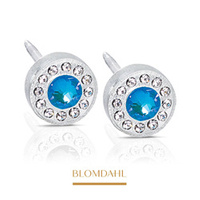 Brilliance Halo Crystal/ Shiny Blue 6 mm earrings SFJ medical plastic