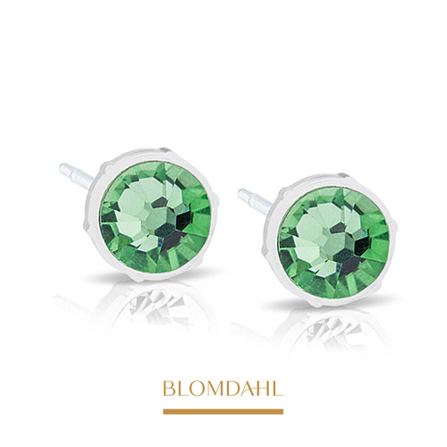 Kolczyki hipoalergiczne Peridot 6 mm SFJ plastik medyczny