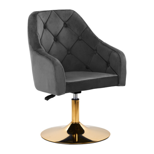 4rico swivel chair qs-bl14g velvet grey