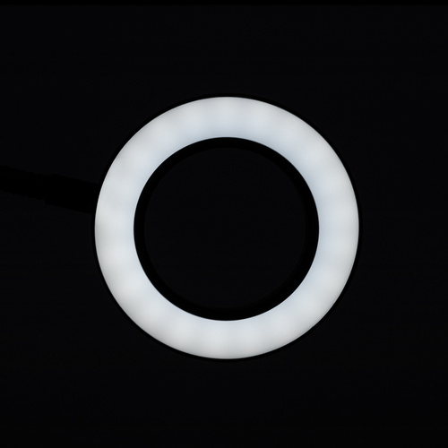 Led snake ring desk magnifier lamp black