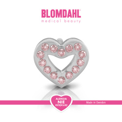 Kolczyki hipoalergiczne Brilliance Heart Hollow Light Rose 10 mm SFJ plastik medyczny