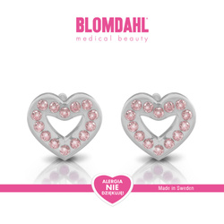 Kolczyki hipoalergiczne Brilliance Heart Hollow Light Rose 10 mm SFJ plastik medyczny