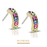 Brilliance Curved Fantasy 10 mm earrings SFJ gold medical titanium