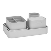 Set of desk organizer bins
