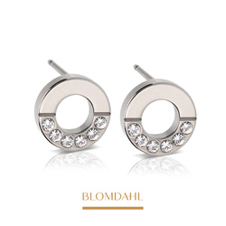 Kolczyki hipoalergiczne Brilliance Puck Hollow Split Crystal 8 mm SFJ naturalny tytan medyczny