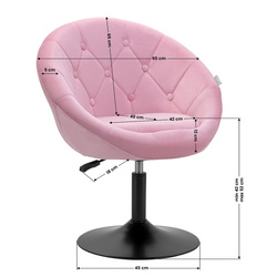 4rico swivel chair qs-bl12b velvet pink