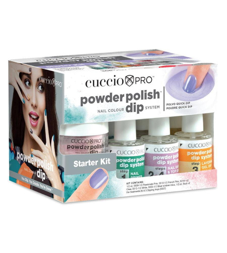 Zestaw startowy do manicure tytanowego Dip System CUCCIO + 12 pędzelków gratis 