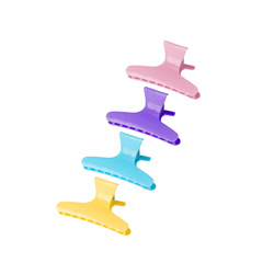 Hairdresser's crab hair clamps e-47 12 pcs, 8.2 cm mix color