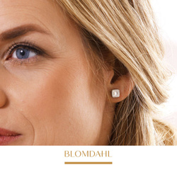 Kolczyki hipoalergiczne Brilliance Cushion Crystal 8 mm SFJ srebrny tytan medyczny