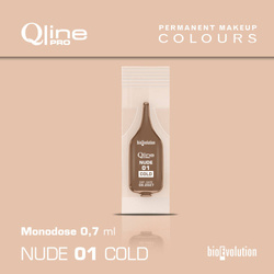 Jednorazowy pigment do makijażu permanentnego Bioevolution Nude 01 Cold Qline Pro 0,7ml monodose
