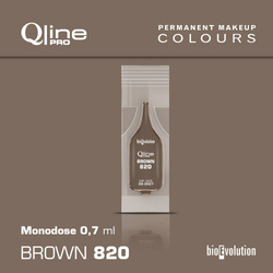 Jednorazowy pigment do makijażu permanentnego brwi Bioevolution Brown 820 Qline Pro 0,7ml monodose