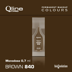 Jednorazowy pigment do makijażu permanentnego brwi Bioevolution Brown 840 Qline Pro 0,7ml monodose