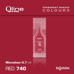 Jednorazowy pigment do makijażu permanentnego ust Bioevolution Red 740 Qline Pro 0,7ml monodose