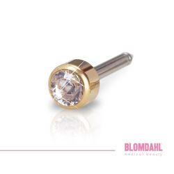 Kolczyk do przekłuwania uszu Mini Bezel Crystal 3 mm (tylko do aparatu MINI) złoty tytan medyczny